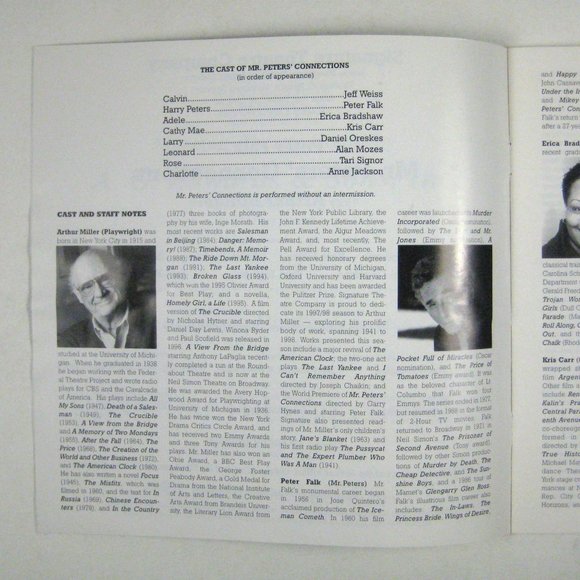Peter Falk Mr Peters Connection Souvenir Program Theatre Arthur Miller 1998 - Picture 3 of 5